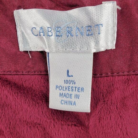 Cabernet Womens Robe Long Soft Plush Purple Belt Pockets Size Large New - Picture 9 of 10
